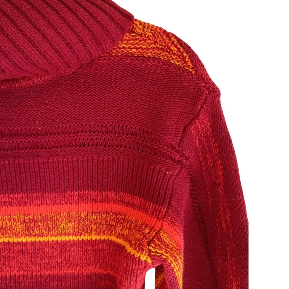 Free People Womens‎ Sweater Sz XS Red Striped Cropped Turtleneck Bell Sleeves - Picture 5 of 12